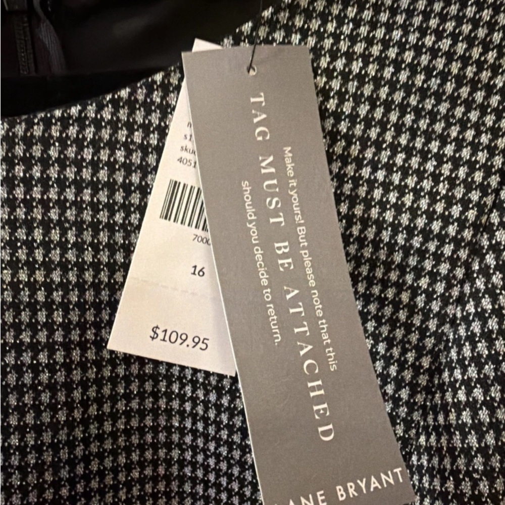 Lane Bryant Black and Shimmery Silver Dressy Holiday Jumpsuit wide legs - Picture 10 of 10